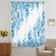 thumbnail image 2 of Teal Blue Wisteria Sheer Curtains 45 Inches Long, Sprinng Summer Pastoral Botanical Light Filering Curtains, Breathable Simi Curtain Privacy Drapes for Kitchen Bathroom Small Window Treatment, 2 of 7