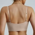 thumbnail image 5 of KHONTS,Woman's Seamless Sports Bras Wireless Push up Ribbing Bra Comfortable Low Back Invisible Support Yoga Bralettes Khaki L, 5 of 6