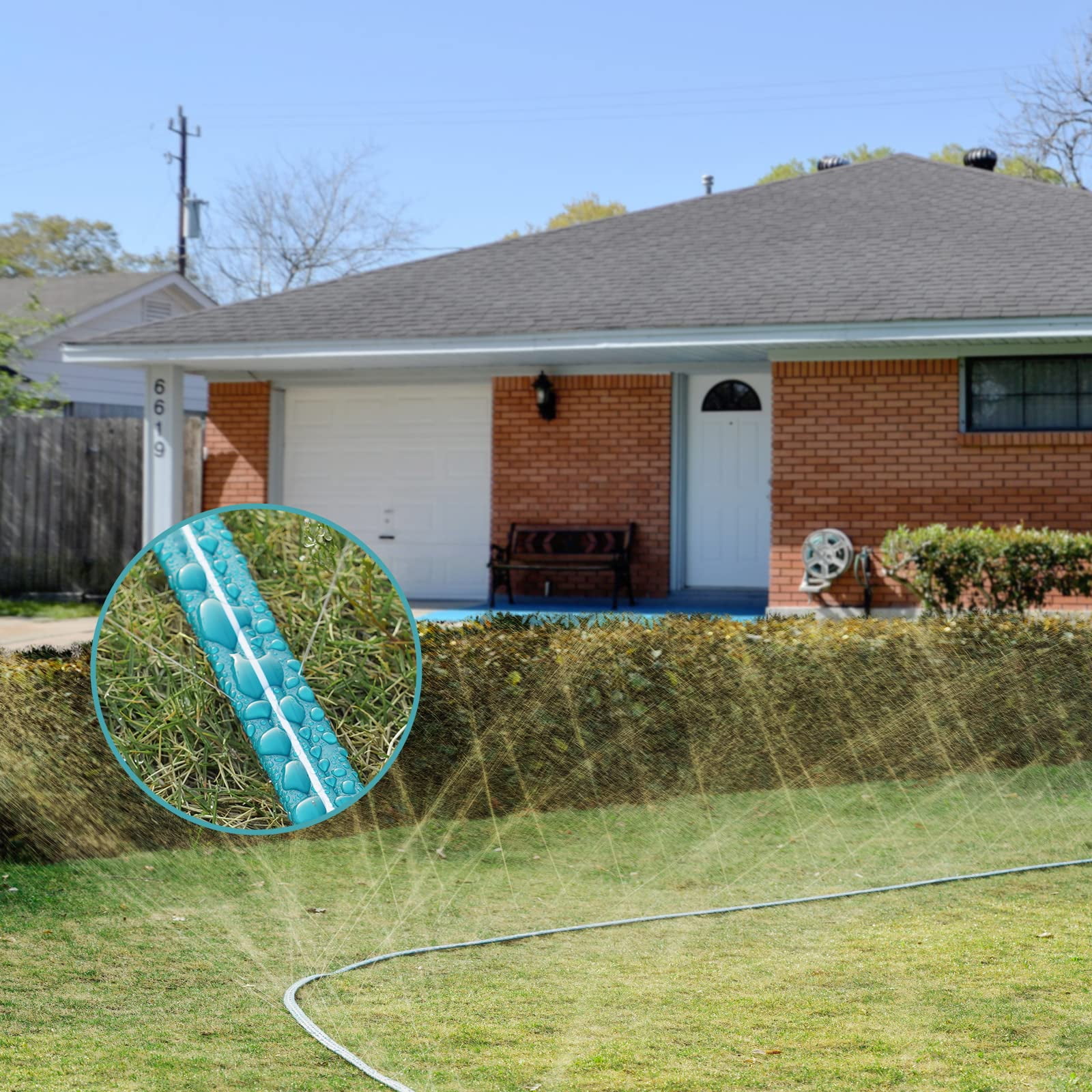 Sprinkler Soaker Hose 25 Ft For Garden Lawn Watering With Stakes