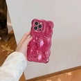 thumbnail image 2 of Compatible with iPhone 13 Pro Max Wavy Phone Case, Cute Coquette 3D Wave Bubble Pattern and Stylish Wavy Border, Soft TPU, Protection Shockproof Phone Case for Women Girls (Rose Red), 2 of 13