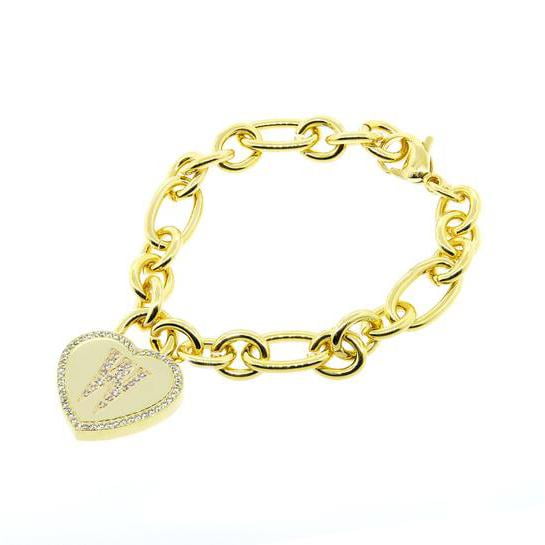 14K Gold Plated Initial Heart Bracelet - Walmart.com