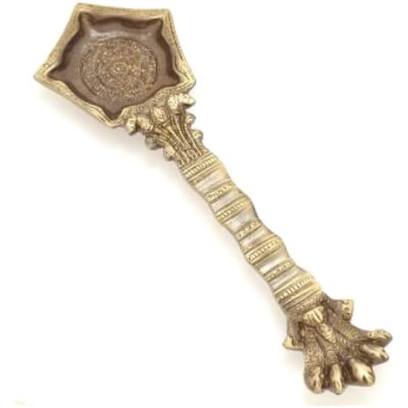 Brass Panchmukhi Nag/Five Headed Snake Pooja/Aarti Spoon With Handle (Approx. 8.5 x 3 Inch)
