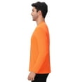 thumbnail image 4 of Hi Vis Long Sleeve Work Safety Shirt, S Size Neon Orange T-Shirt for Men, High Visibility Crewneck Reflective Color Safety Tee 100% Polyester, 4 of 5