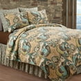 thumbnail image 6 of Kasbah Paisley Traditional Floral Teal Green Brown Reversible Machine Washable 2-Piece Set Twin Lightweight Quilt With Sham, 6 of 7
