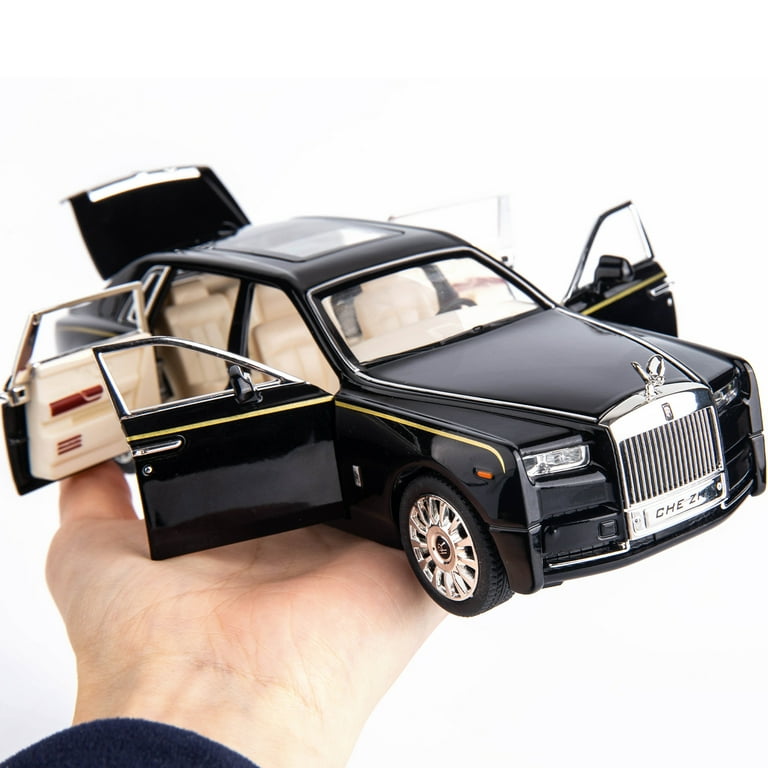 BDTCTK 1 24 Rolls Royce Phantom Model Car Zinc Alloy Pull Back Toy car with Sound and Light for Kids Boy Girl Gift Black