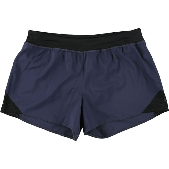 Reebok Womens WOR Knit Woven Athletic Workout Shorts, Blue, X-Large