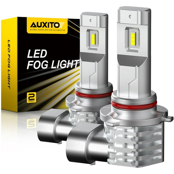 AUXITO 9145 9140 H10 LED Fog Light Bulb Fanless, 3400LM Per Set, White, CSP LED Chips, Fog Light Bulbs or DRL Replacement, Pack of 2