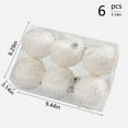 thumbnail image 4 of Costeam 6 PCS Christmas Large Velvet Balls Ornaments 3 In Shatterproof White Green Tree Hanging Plastic Ball Set Xmas Bulk Flocked Ornaments for Christmas Tree Home Party, 4 of 8