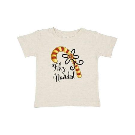 

Inktastic Feliz Navidad Red and Gold Candy Cane Gift Baby Boy or Baby Girl T-Shirt