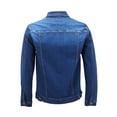 thumbnail image 5 of Boy's Kids Classic Button Up Removable Hood Slim Fit Stretch Denim Jean Jacket (Stone Wash Blue, 12), 5 of 8