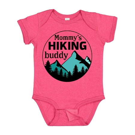 

Inktastic Mommy s Hiking Buddy with Mountains and Trees Boys or Girls Baby Bodysuit