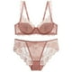 thumbnail image 4 of Sujetador de media copa, sujetador sexy, ropa interior ultrafina para mujer Pure Desire, conjunto de bragas con fruncido en el pecho pequeño, corsé francés, 4 of 5