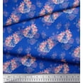 thumbnail image 3 of Soimoi Blue Rayon Fabric Cage & Roses Floral Fabric Prints By Yard 42 Inch Wide, 3 of 6