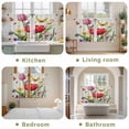 thumbnail image 6 of Spring Floral Tier Curtains, Colorful Tulip Butterfly Botanical Elegant Light Filtering Kitchen Curtains, 2Pcs Rod Pocket Half Window Treatments Panels for Sink Cafe Cabinet Basement 27.5x45 Inches, 6 of 9