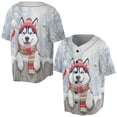thumbnail image 3 of Playful Siberian Husky Welcomes Winter Snowy Day with Cardinal Bird All Over Print 3D Baseball Shirt Husky Dog Lover Gifts Softball Sport - 2017, 3 of 6