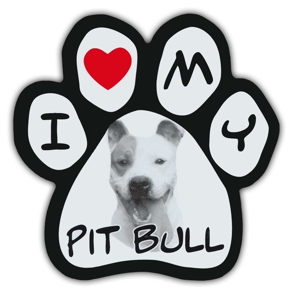 Picture Paws Dog Paw Shaped I Love My Pit Bull (Pitbull