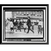 Historic Framed Print, Newsies at work in Newark, N.J. Aug 1, 1924. Location: Newark, New Jersey., 17-7/8" x 21-7/8"