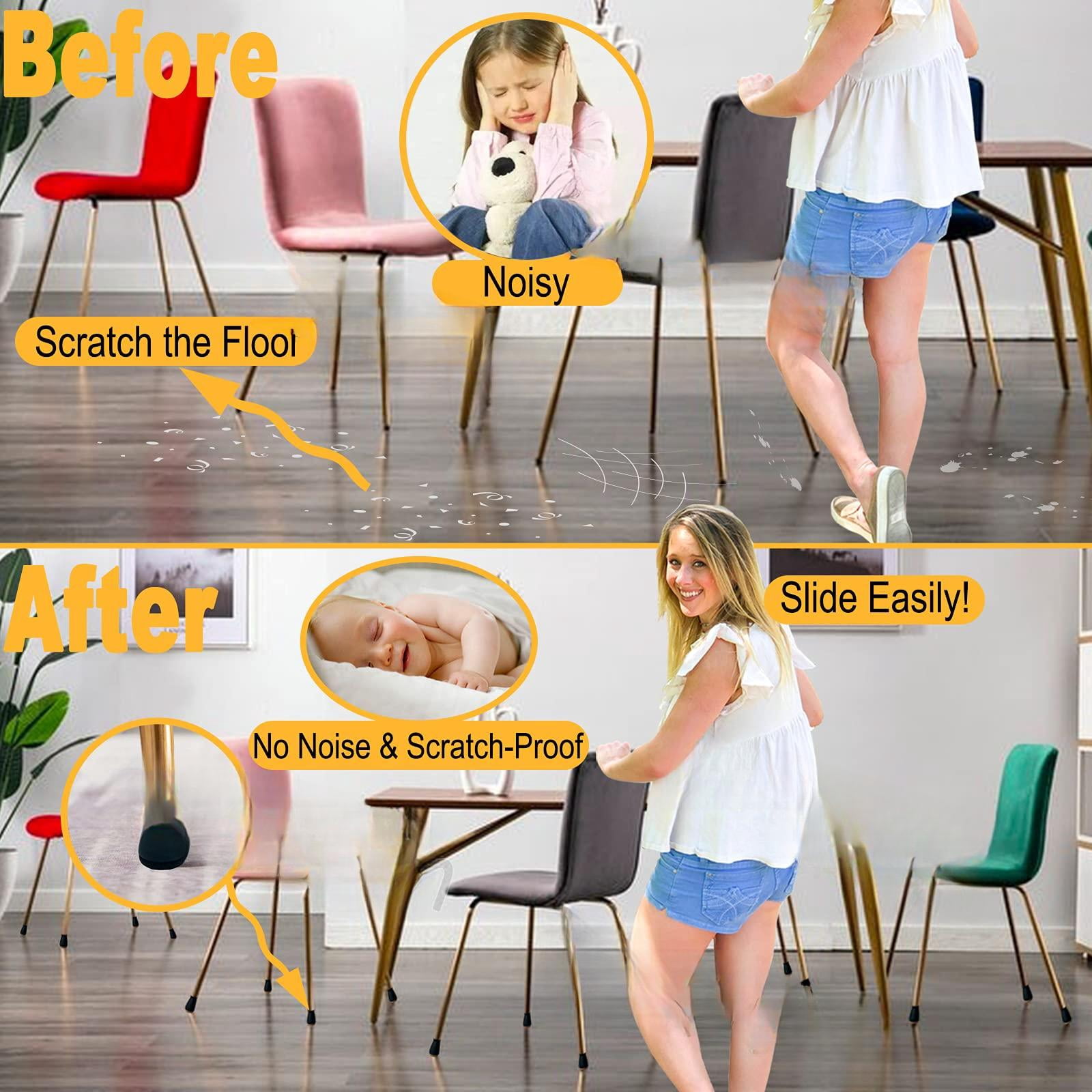 Extra Small Silicone Chair Leg Floor Protectors With Felt  Fit 19/32" To 15/16" Glide Caps Silicon Furniture Feet Cover Bottom Slide Protect Hardwood Floors No Noise 8