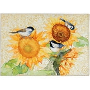Golden Sunflowers & Chickadees Olivia's Home Accent Washable Rug 22" x 32" PR2-SBB5000