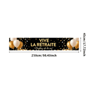 LUUFILx Retirement Party Supplies Gold Black Backdrop Banner Celebration Balloons Decoration Photography Props Event Background Decors Happy Occasion