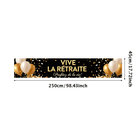 LUUFILx Retirement Party Supplies Gold Black Backdrop Banner Celebration Balloons Decoration Photography Props Event Background Decors Happy Occasion