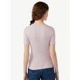thumbnail image 5 of Free Assembly Women's Ribbed Crewneck Tee with Short Sleeves, Sizes XS-XXXL, 5 of 6