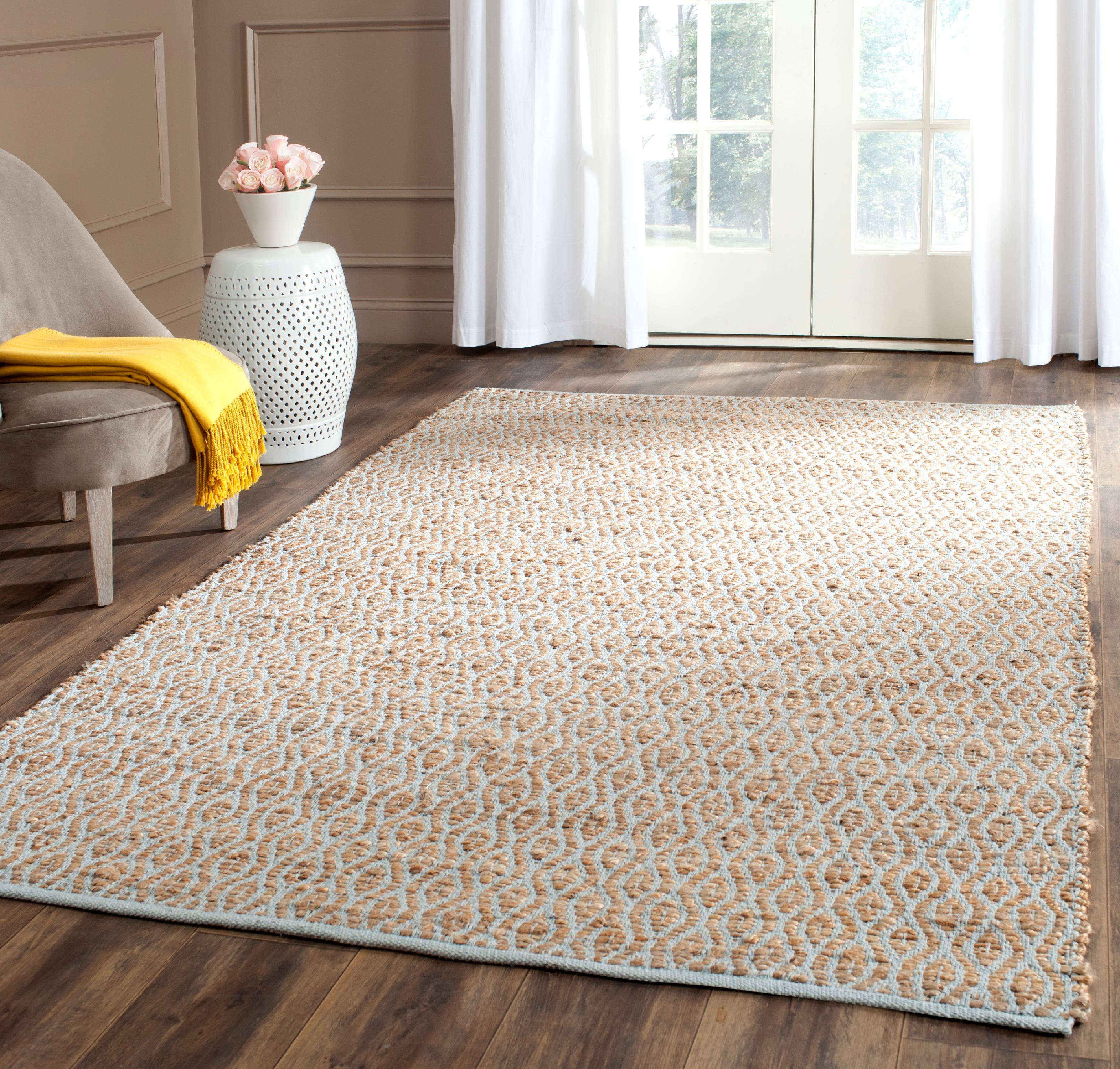 SAFAVIEH Cape Cod Lynwood Braided Geometric Area Rug, Silver/Natural, 6
