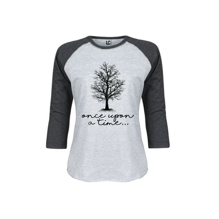 Once Upon A Time Tree-Ladies Raglan (Best Way To Wake Up On Time)