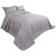 thumbnail image 1 of 3pcs Stripe Bedspread Set Coverlet Bed Sets Lightweight and Comfortable for All-Season 98"x106" with 2 Piece Pillow Shams King Gray Unique Bargains Juego de Falda de Cama, 1 of 6