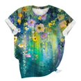 thumbnail image 1 of Cute Tops Fashionable Women's Casual Pullover Printed Short Sleeved Round Neck Multicolor Z M, 1 of 4