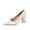 White, variant on Fesfesfes White Shoe Korean Style Fashion High Heel Shoes Pointed Toe Thick Heel Shallow Peep-Toe Shoes Women 4.5(35)