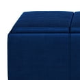 thumbnail image 3 of Simpli Home Avalon 42 inch Wide Contemporary Rectangle Storage Ottoman in Blue Velvet Fabric, 3 of 12
