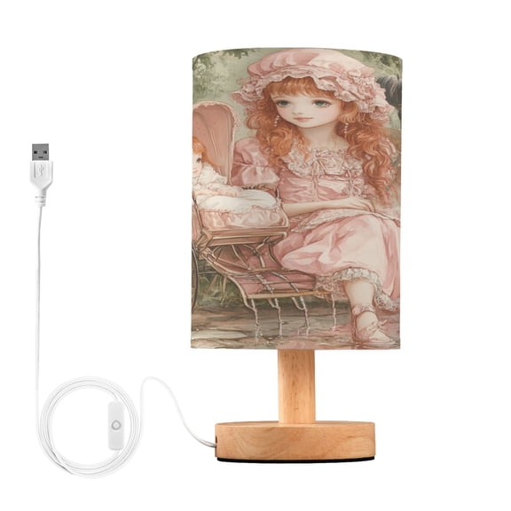 BZSMCE Lamp Modern Girl and Baby in Carriage Creative Patter Night Light