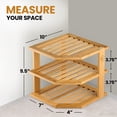 thumbnail image 6 of Bamboo Corner Plate Organizer for Cabinet, Space Saving Cupboard Organizer Shelf for Plates, Bowls and Dishes - Natural, 2 Pack, 6 of 11