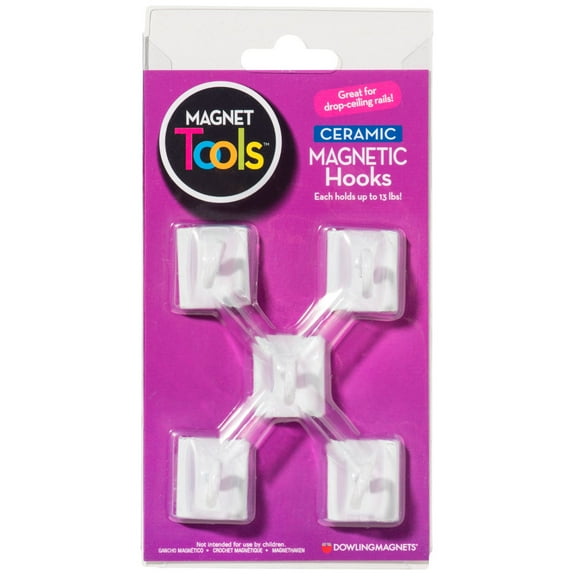 Dowling Magnets DO-735008 Ceramic Ceiling Hooks Set Of Five