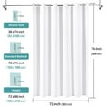 thumbnail image 3 of Waffle Weave Shower Curtains, No Hook Shower Curtains for Bathroom, DawnJoanHD White Polyester Fabric Shower Curtain with Built-in Rings, 72" x 74", 3 of 11