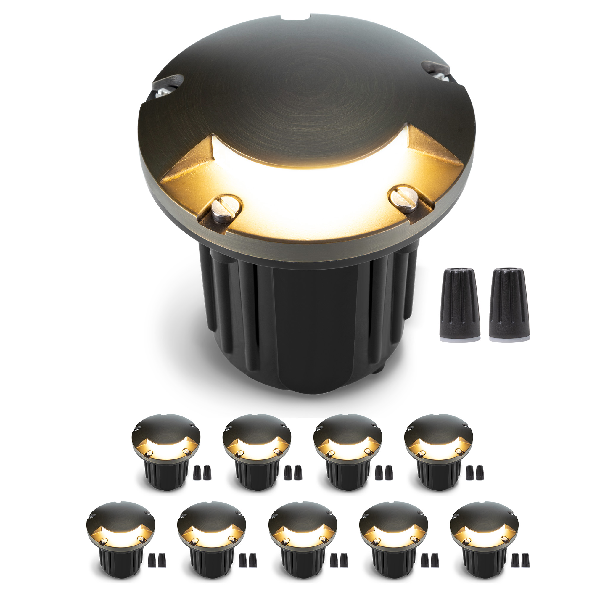 Gardenreet Brass Outdoor Well Lights,12V LED Low Voltage Landscape