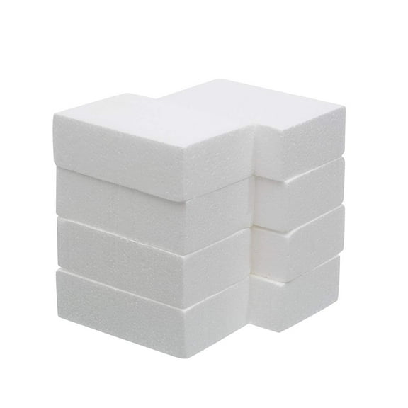 Crafare 8 Pack Craft Foam Blocks 8X4X2 Inch Polystyrene Brick Rectangle for Arts,School Modeling Projects Sculptures,Floral Arrangements,Party Table Centerpieces