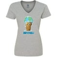 thumbnail image 3 of Inktastic Keep It Cool Melting Earth Ice Cream Cone Women's V-Neck T-Shirt, 3 of 5