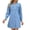 Light Blue, variant on Sevevn Women's Stand Collar Button Down Denim Shirt Dress Long Sleeve Chest Patch Pocket Side Split Loose Casual Mini Jean Dress Dark Blue S