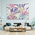 thumbnail image 5 of Butterfly Lavender Tapestry Wall Hanging Tapestries Happy Colorful Hippie Psychedelic Art Polyester Carpet Wall Decorative for Living Room Bedroom 90x60inch, 5 of 7
