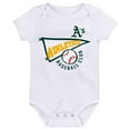thumbnail image 3 of Newborn & Infant Gold/White/Heather Gray Oakland Athletics Biggest Little Fan 3-Pack Bodysuit Set, 3 of 4