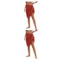 thumbnail image 4 of Sonducket para niñas Faldas de playa de verano transpirables bohemias flexibles plegables Rojo 2piezas, 4 of 6