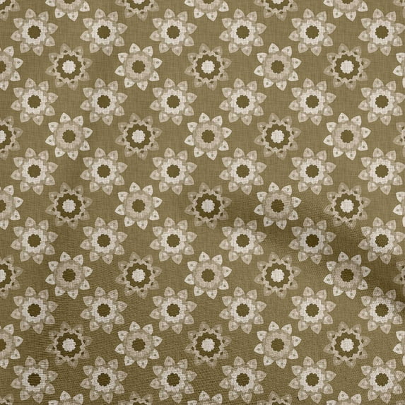 oneOone Cotton Flex Brown Fabric Block Sewing Material Print Fabric By The Yard 40 Inch Wide-B8