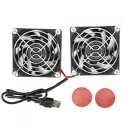 Qulable 5V USB Power Cooling Dual Fan Router Heat Dissipation Cooler for RTAC68U AC86U EX6200 Tengda AC15