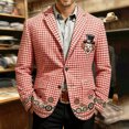 thumbnail image 5 of IWRICH Men's Mardi Gras Corduroy Printed Blazer Carnival Casual Holiday Suit Jacket Rave Party Holiday Coat with Pocket 12-Red XL, 5 of 5