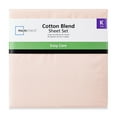Mainstays 4Piece 300 Thread Count Pink Blush Cotton Blend Bed Sheet