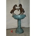 thumbnail image 3 of Nifao Three Horses Outdoor Fountain Statue on Tray Base, Bronze Garden Water Feature Sculpture – Garden Outdoor Decor Sculpture, 30"L x 30"W x 51"H, 3 of 10