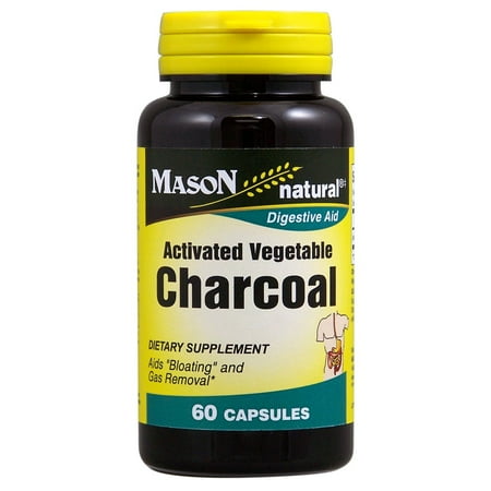 Naturally 60 Vegetable Capsules - Mason Vitamins Activated Vegetable Charcoal Capsules, 60 Ct