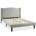 thumbnail image 2 of Mellow Amabel Upholstered Platform Bed with Wingback Headboard, Light Grey, Full, 2 of 8